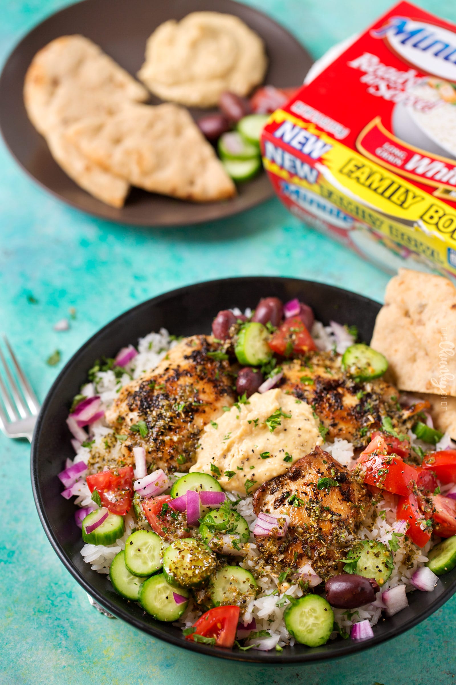 20 Minute Greek Chicken Rice Bowl The Chunky Chef