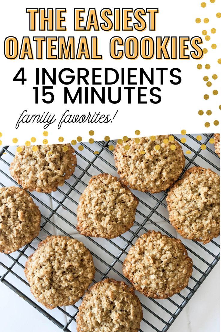 4 Ingredient 15 Minute Oatmeal Cookies To Eat Drink Amp Be Married Baking Recipe Oatmeal