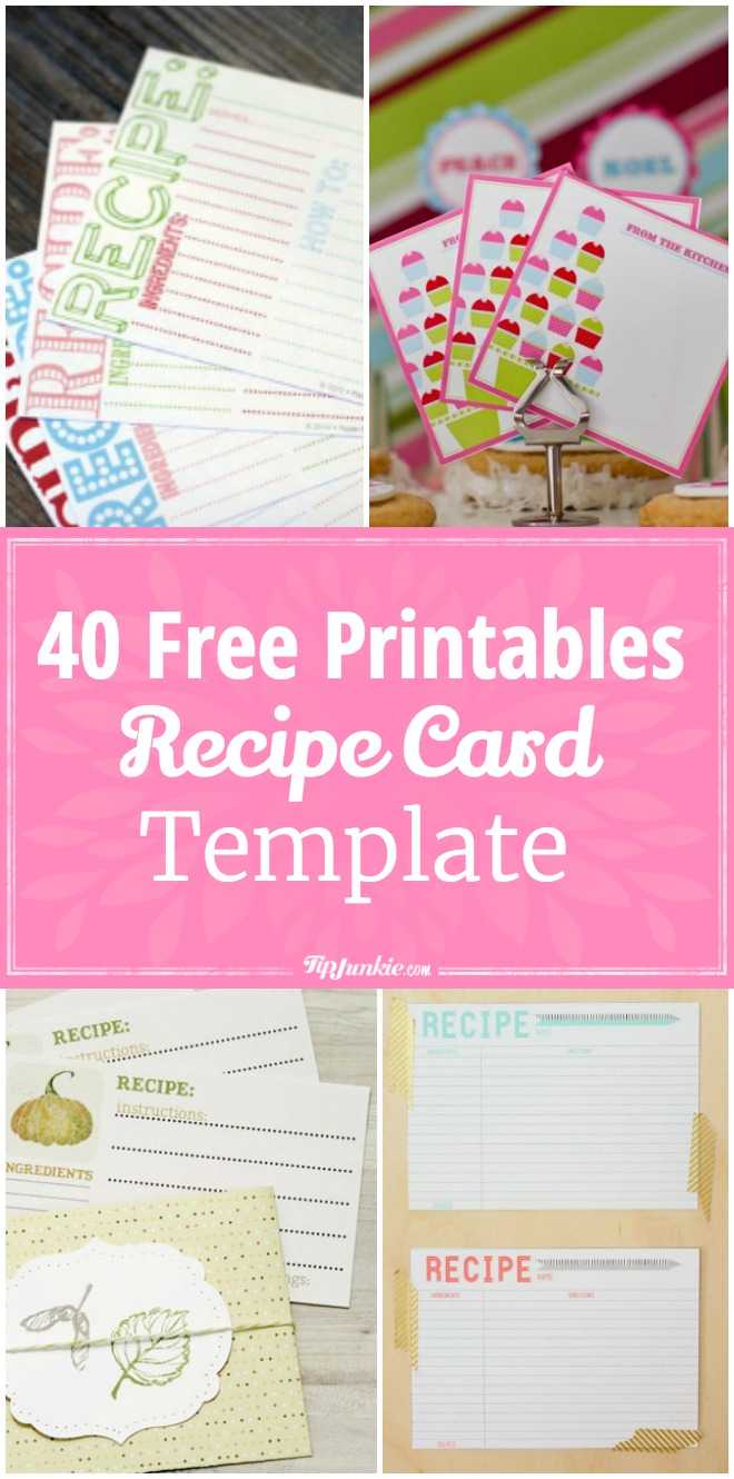 40 Recipe Card Template And Free Printables Tip Junkie