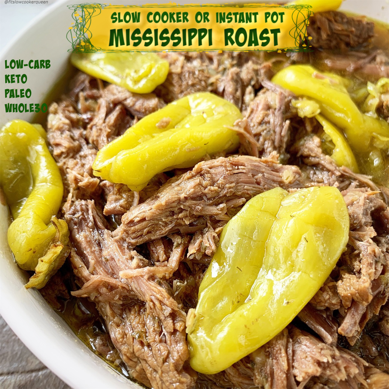 5 Ingredient Slow Cooker Mississippi Pot Roast I Wash You Dry