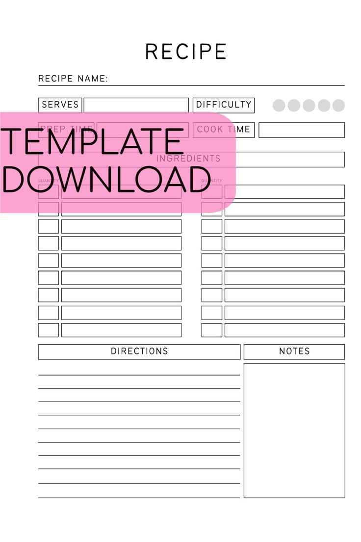 5 Unique Recipe Book Template Editable Recipe Book Template 8 5 X 11