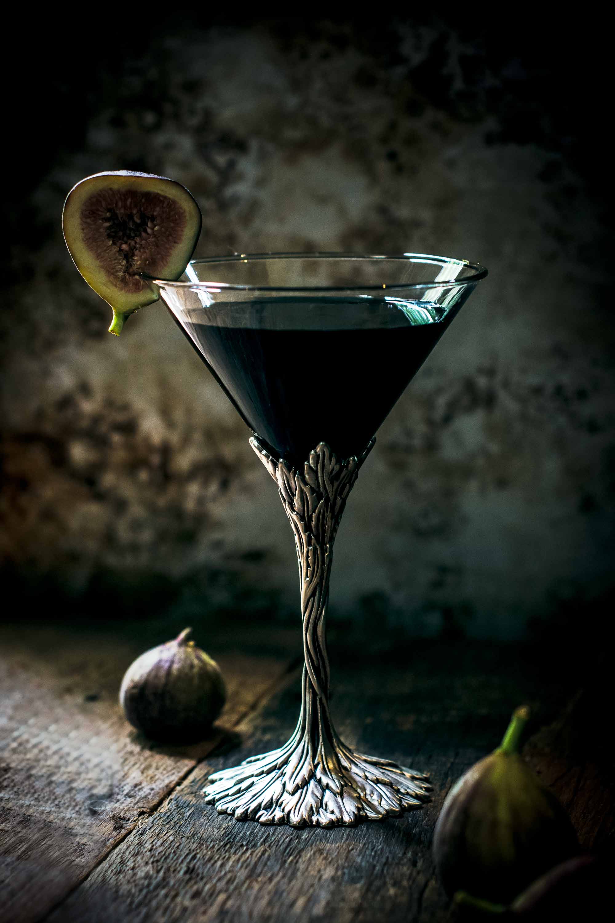 A Rich Black Vodka Martini Recipe That Amp 39 S Perfect For Halloween Black Fig Vodka Martini Eerily