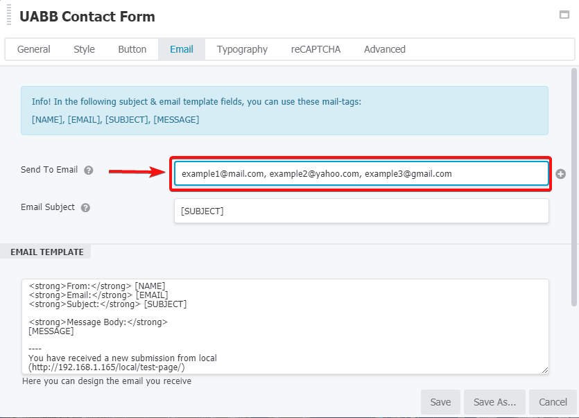 Add Multiple Recipients In The Contact Form Module Ultimate Addons