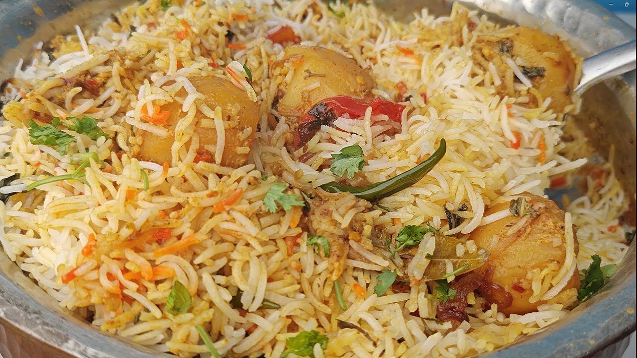 Aloo Dum Biryani Recipe Aloo Biryani Recipe Potato Dum Biryani