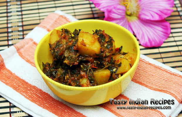 Aloo Methi Recipe Potato With Methi Leaves Recipe