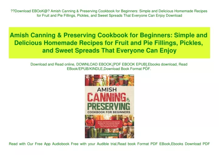 Amish Canning And Preserving Cookbook Delicious Homemade Recipes For