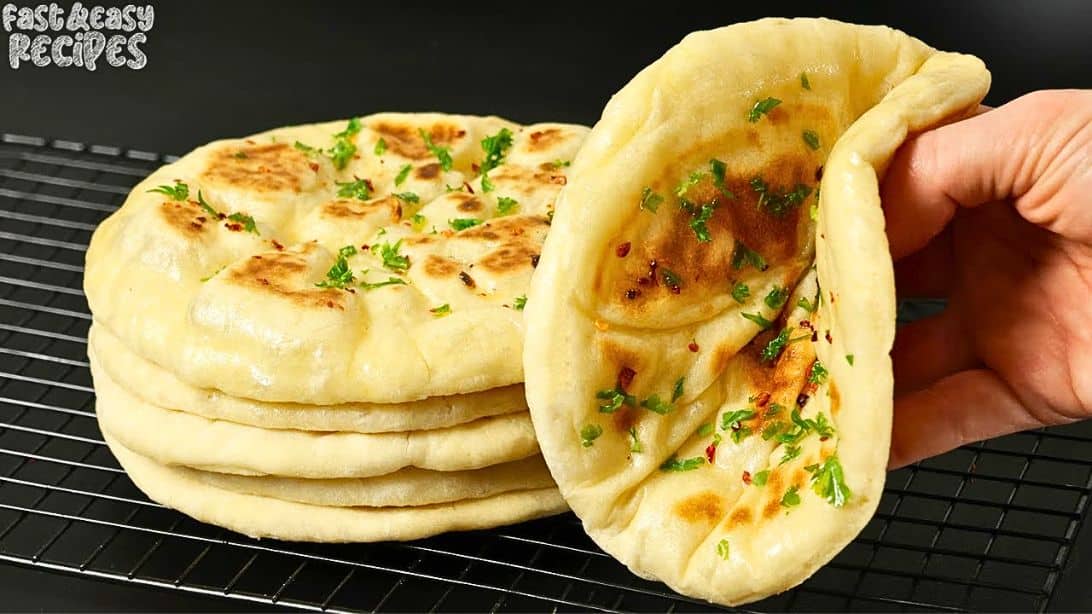 An Easy Fluffy 2 Ingredient Flatbread Recipe Perfect As A Side Dish To