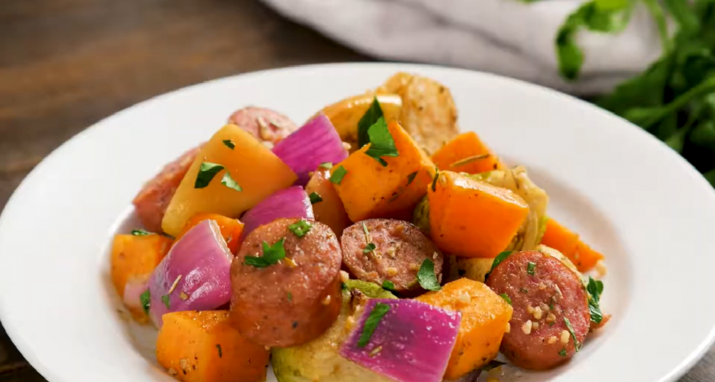 Autumn Sausage Veggie And Apple Sheet Pan Dinner Recipe Sheet Pan