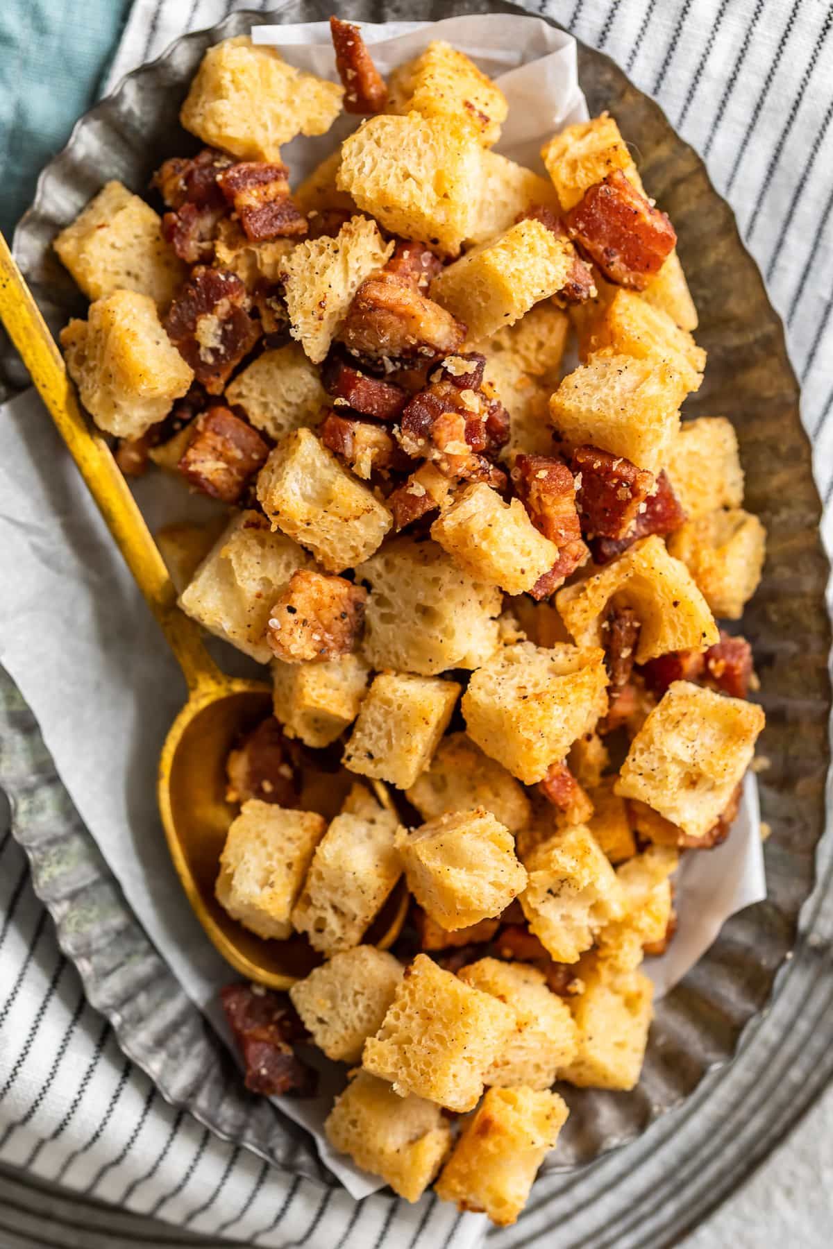 Bacon Croutons Are The Perfect Way To Add Some Extra Flavor To Any Soup