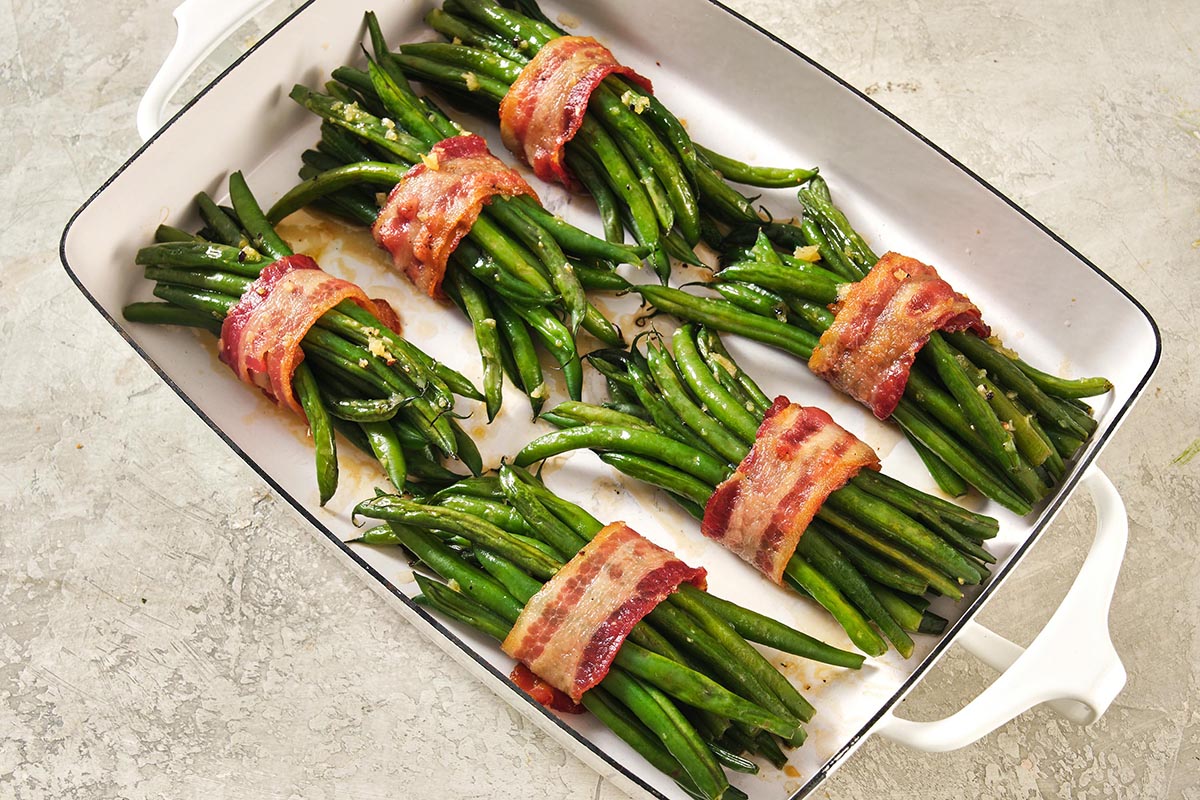 Bacon Wrapped Green Bean Bundles Recipe Green Beans Bacon Wrapped