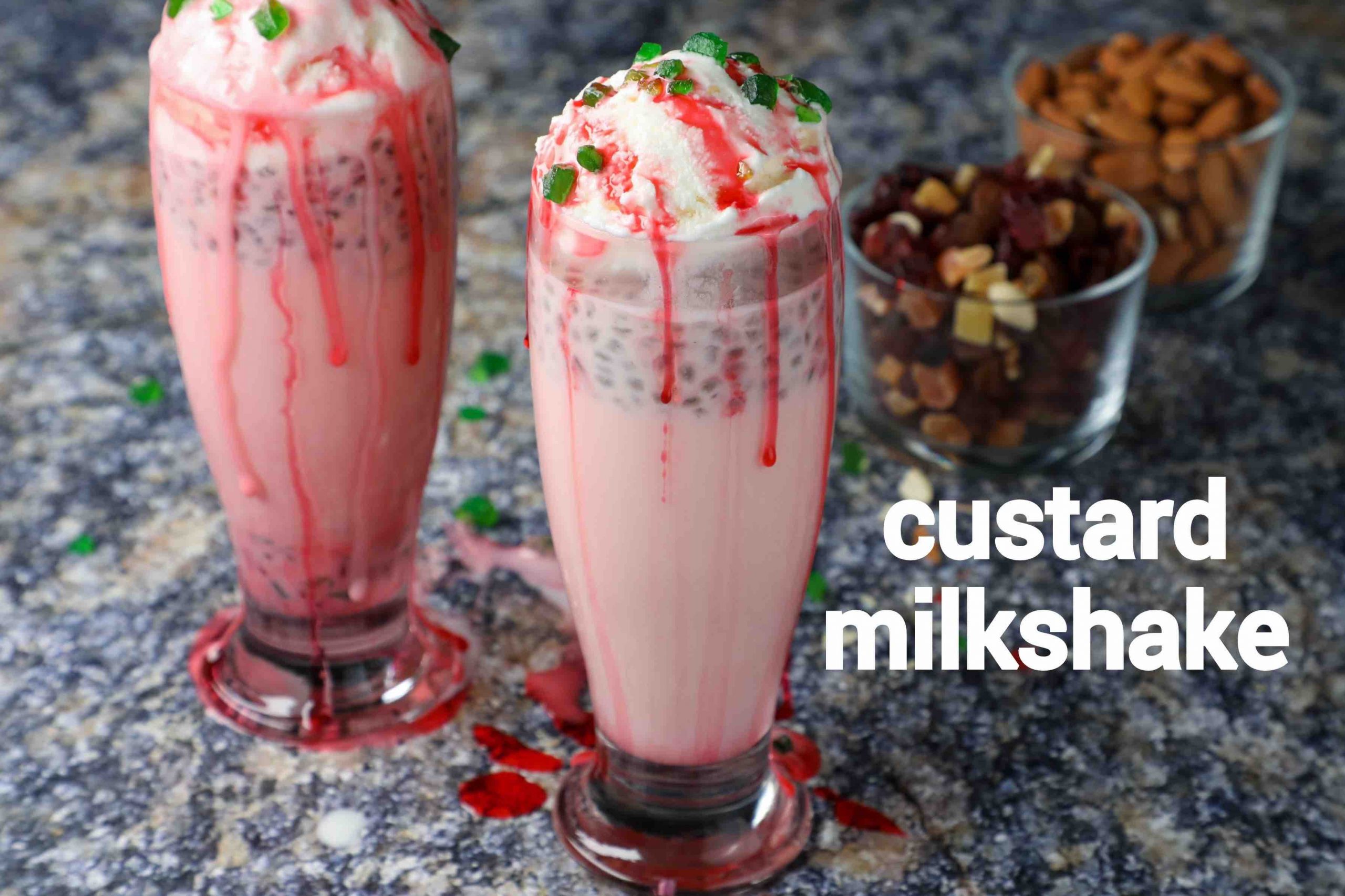 Badam Milkshake Recipe With Custard Powder Shellyfoodspot