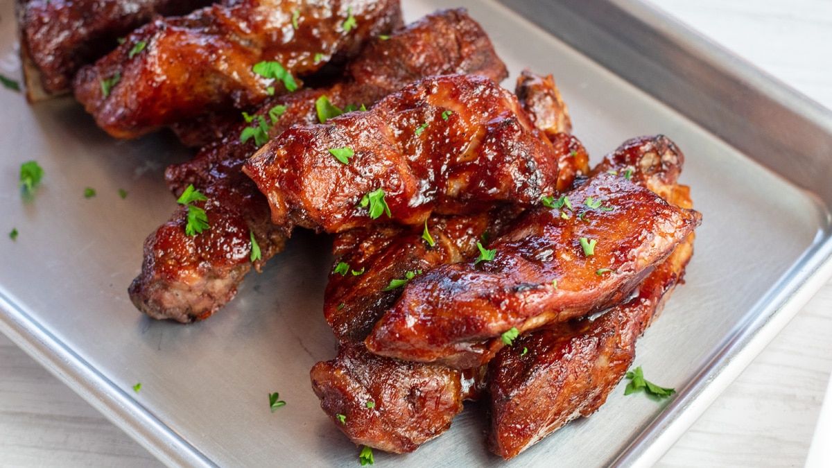 Baked Boneless Pork Ribs In Oven Bbq Grill And Smoke