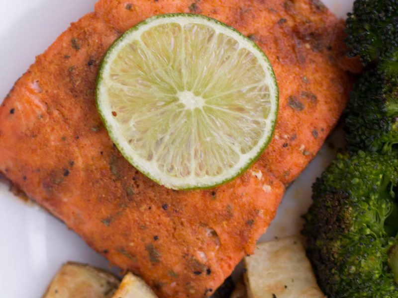 Baked Chili Lime Salmon With Potatoes And Broccoli Sutter Buttes