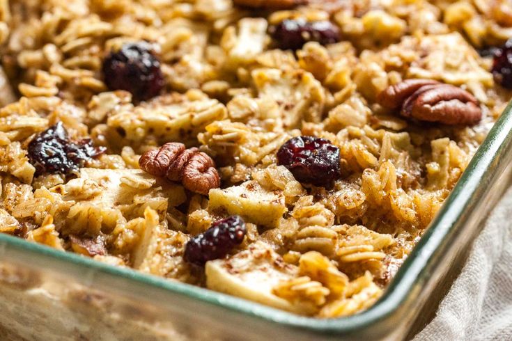 Baked Oatmeal Made With Apples Pecans And Cranberries Is A Delicious And Comforting Breakfast