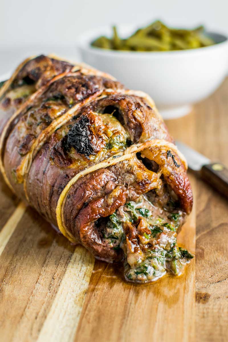 Baked Stuffed Flank Steak Daily Easy Recipe Food And Drinks Appetizers Beans Bread Condiments