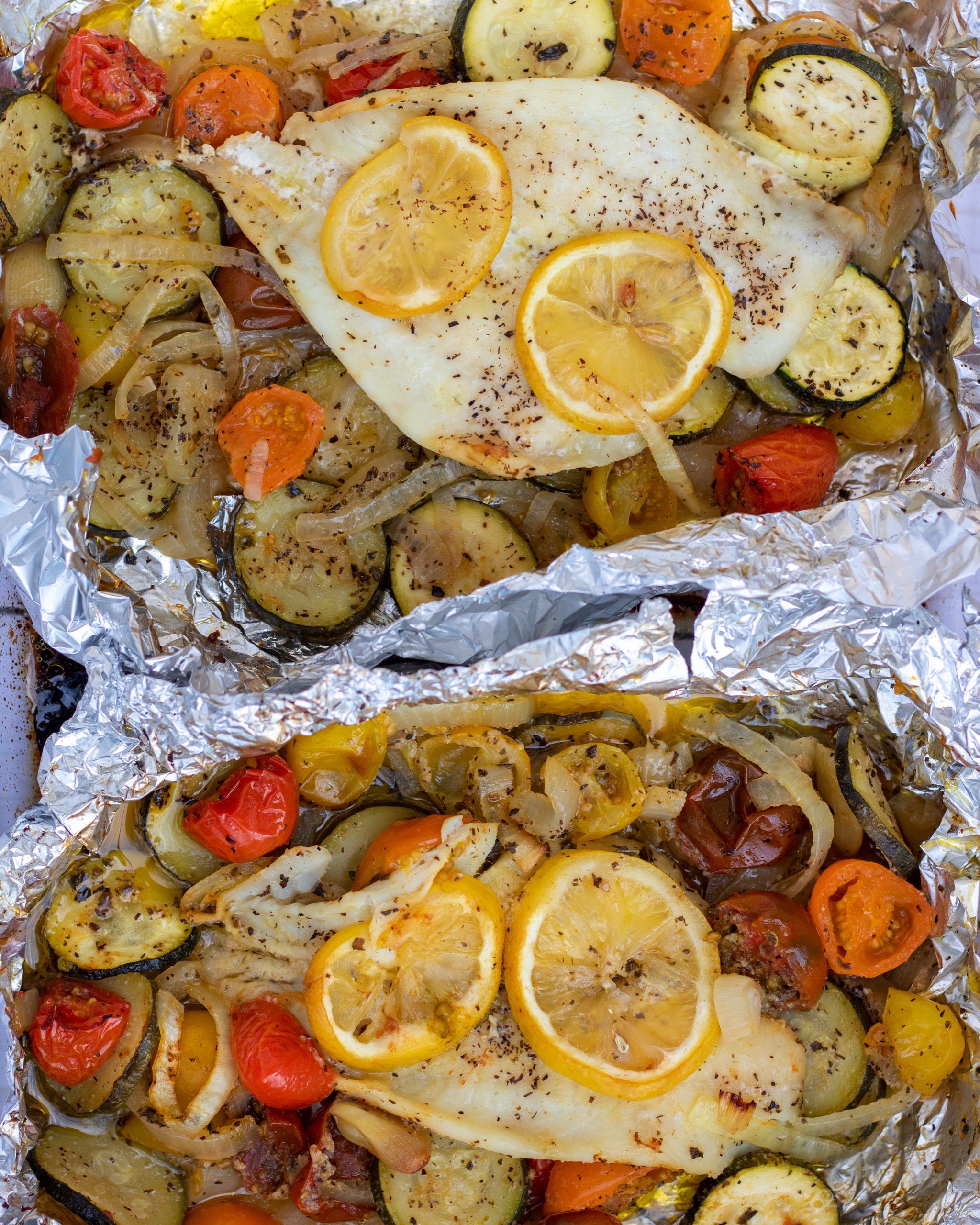 Baked Tilapia With Veggies In Foil Recipe