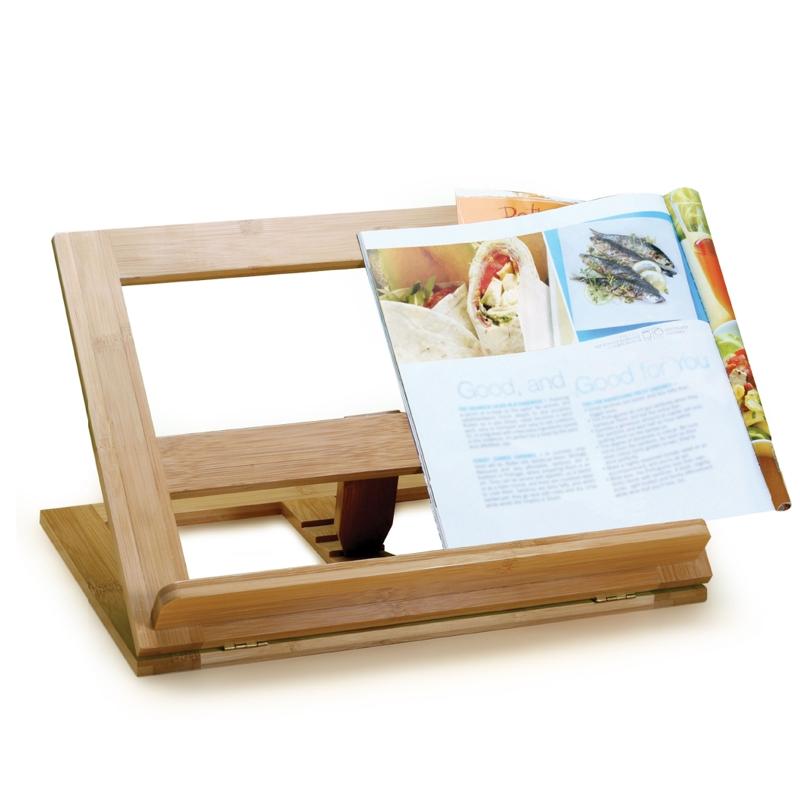 Bamboo Wood Recipe Book Holder