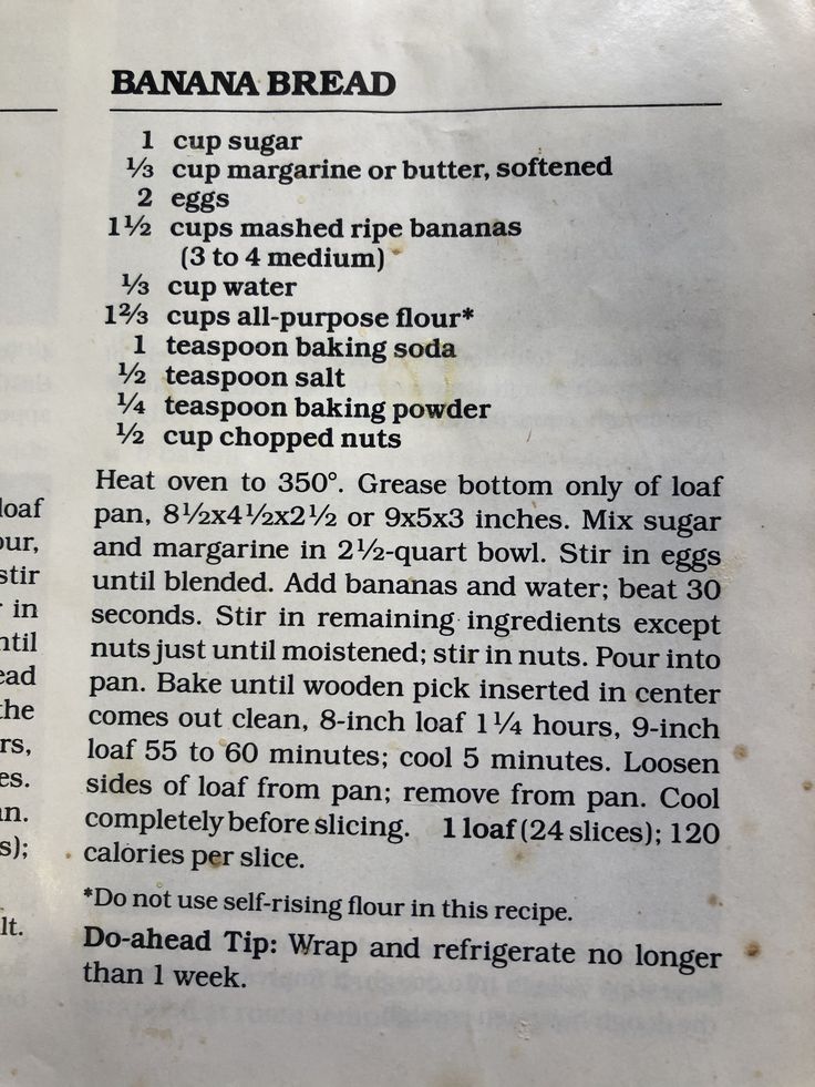 Banana Bread Recipe From Betty Crocker