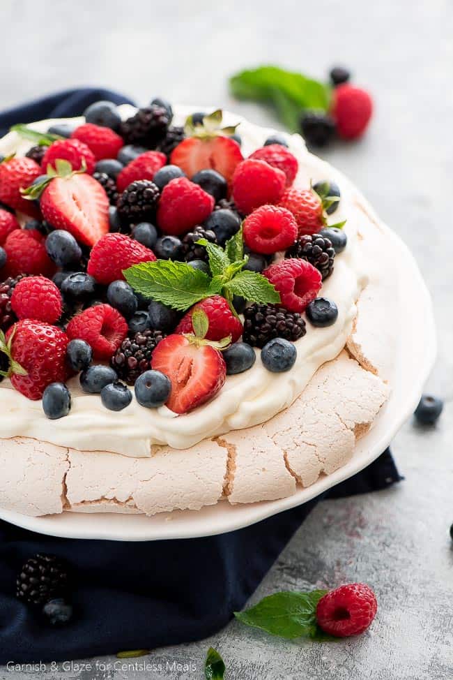 Berry Topped Pavlova Dessert Summer Fresh The Shortcut Kitchen