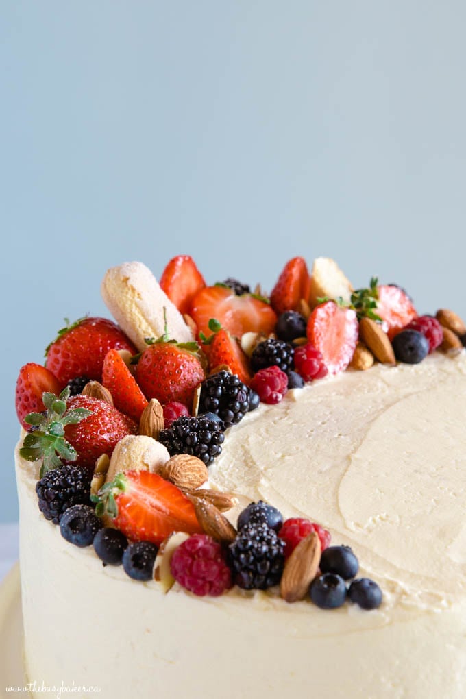 Best Ever Almond Cream Cake Easy Layer Cake The Busy Baker