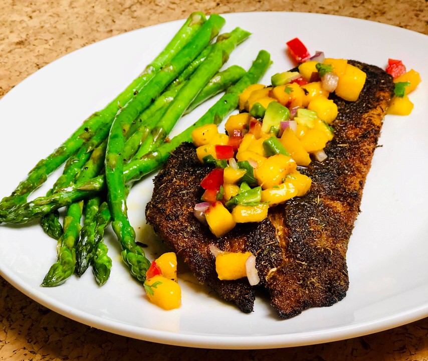 Blackened Red Snapper With Peach Salsa Laurel Ann Nutrition