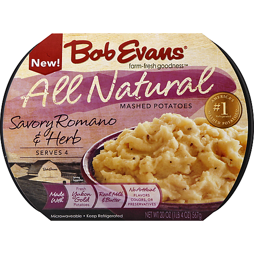 Bob Evans Mashed Potatoes Savory Romano Herb 20 Oz Heat N Eat