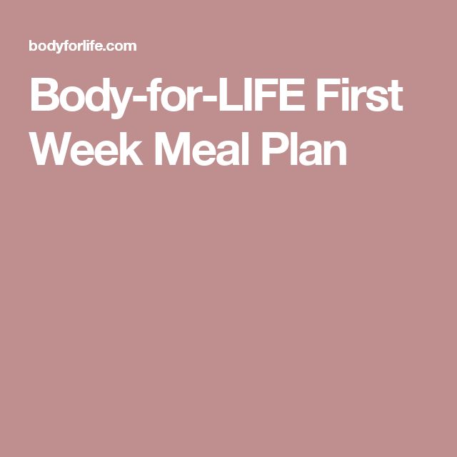 Body For Life Meal Planner