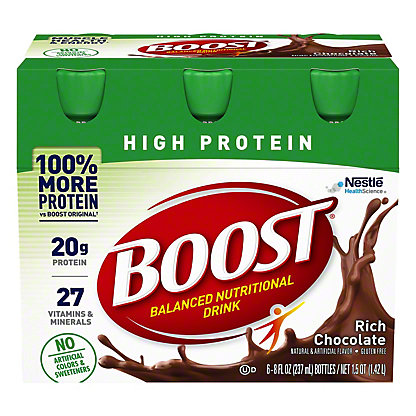 Boost High Protein Nutritional Drink Rich Chocolate 6 Pk Shop Diet Amp Fitness At H E B