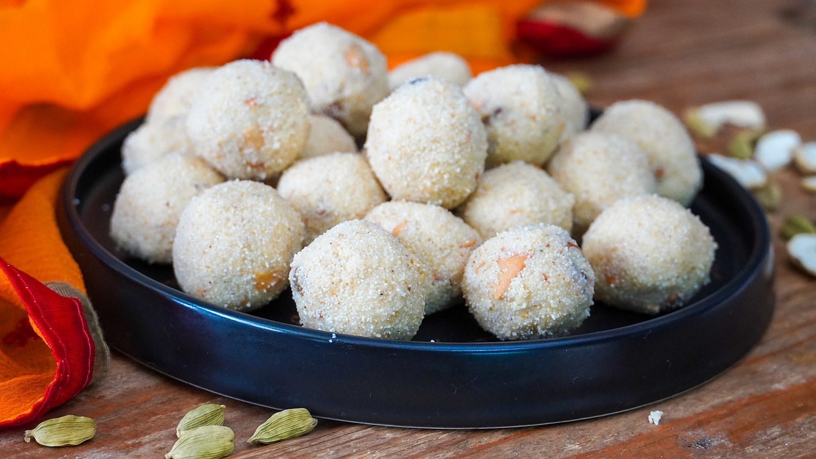 Bowl Of Food With Ash Rava Ladoo Recipe How To Make Sooji Laddu Recipe