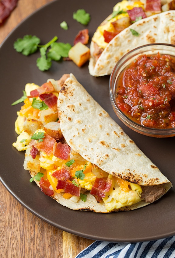 Breakfast Tacos With Fire Roasted Tomato Salsa Cooking Classy