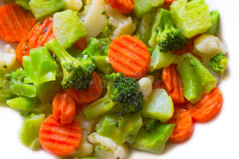 Broccoli Cauliflower And Carrots Stock Photo Image Of Boiled Meal 18278190