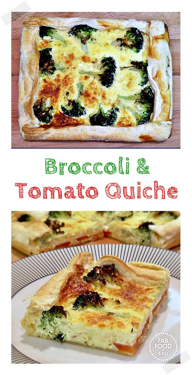 Broccoli Tomato Quiche Using Puff Pastry Sheet So Quick And Easy Fab