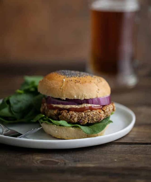 Brown Rice Oat And Nut Veggie Burger