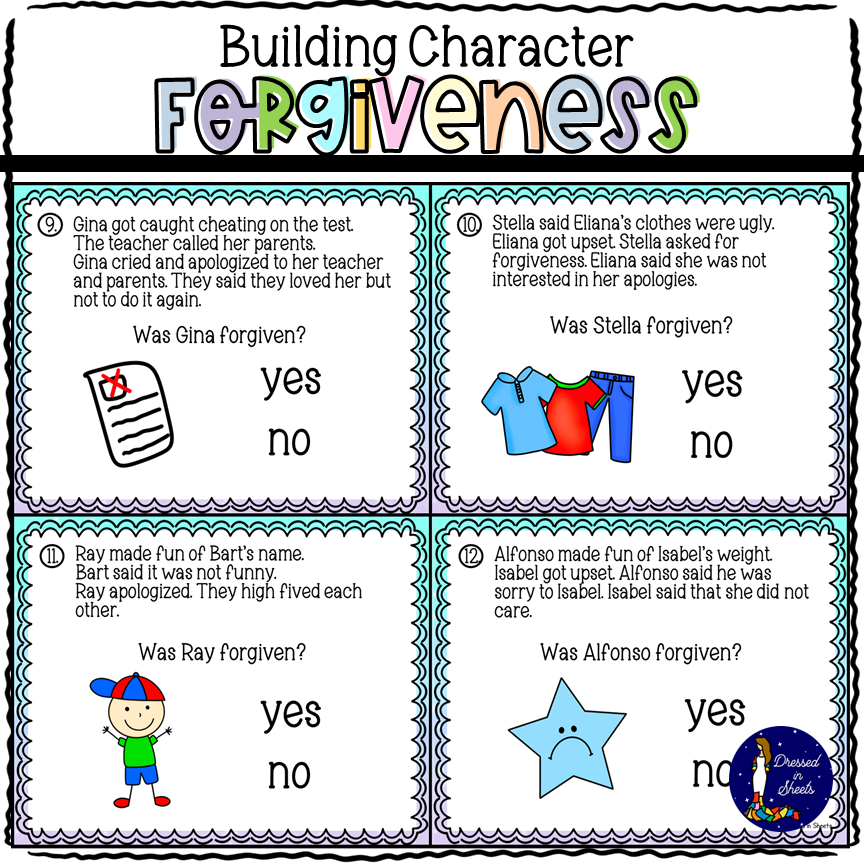 Building Character Forgiveness Task Cards Made By Teachers