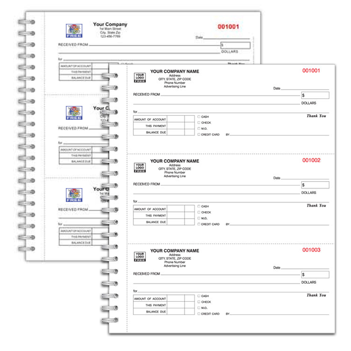 Business Receipt Books Invoice Receipt Books Custom Receipt Books