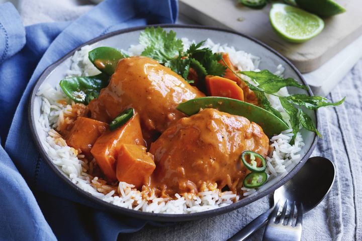 Butter Chicken And Sweet Potato Tray Bake Recipe