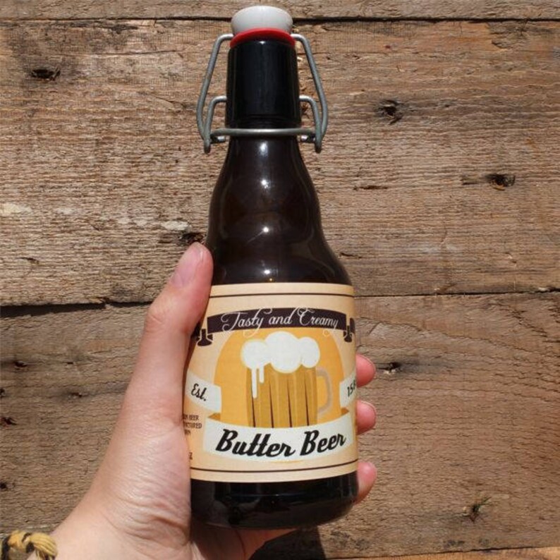 Butterbeer Bottle With Butter Beer Recipe Magical Glassware Etsy