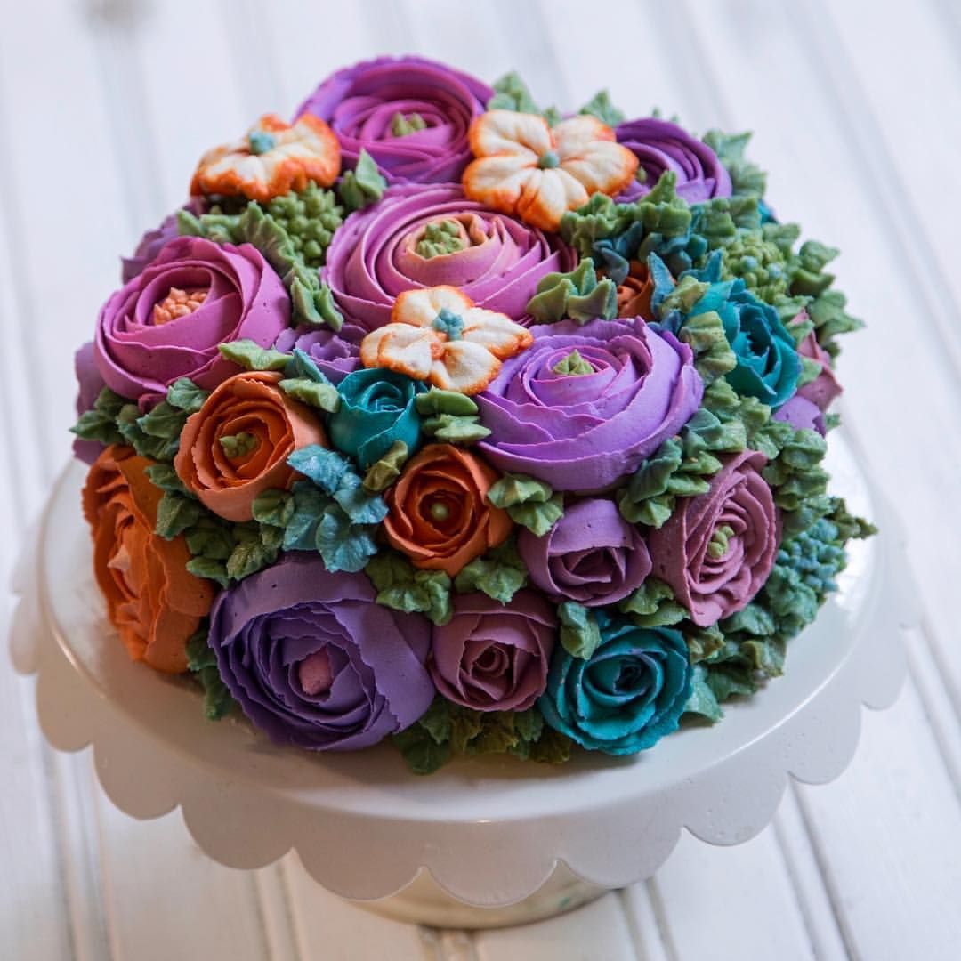 Buttercream Icing Flowers On Cake Google Search Cake Cake