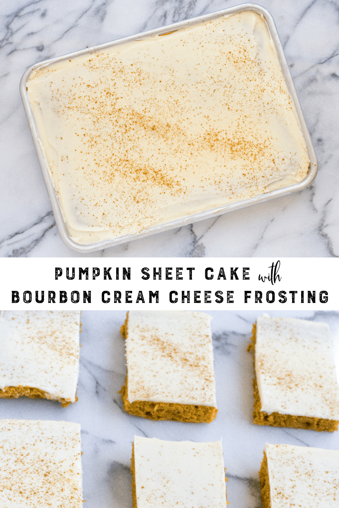 Butternut Pumpkin Spice Sheet Cake With Bourbon Cream Cheese Frosting