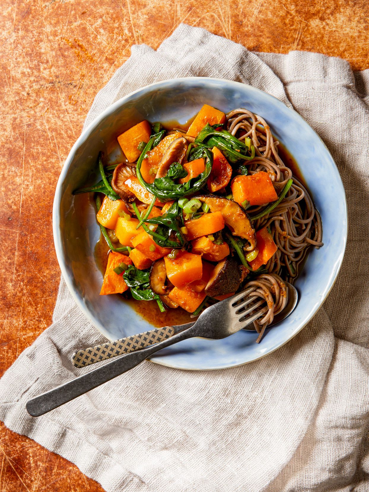 Butternut Squash And Mushroom Noodle Bowl