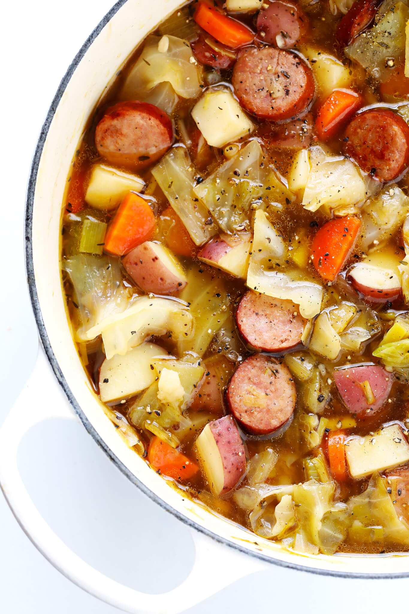 Cabbage Sausage And Potato Soup Gimme Some Oven