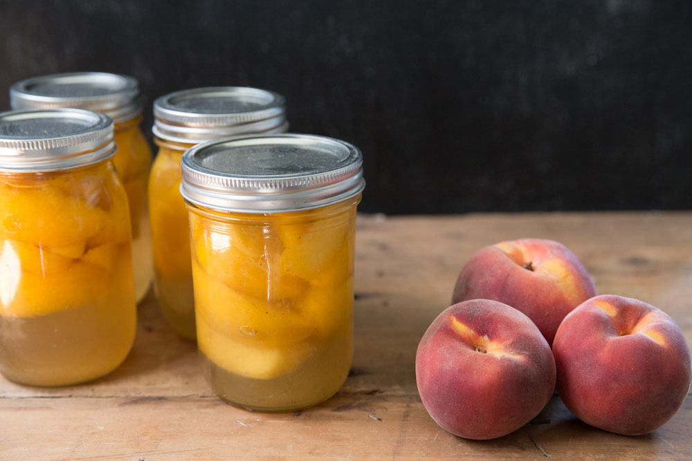 Canned Peaches With Honey Simple Syrup Vintage Mixer