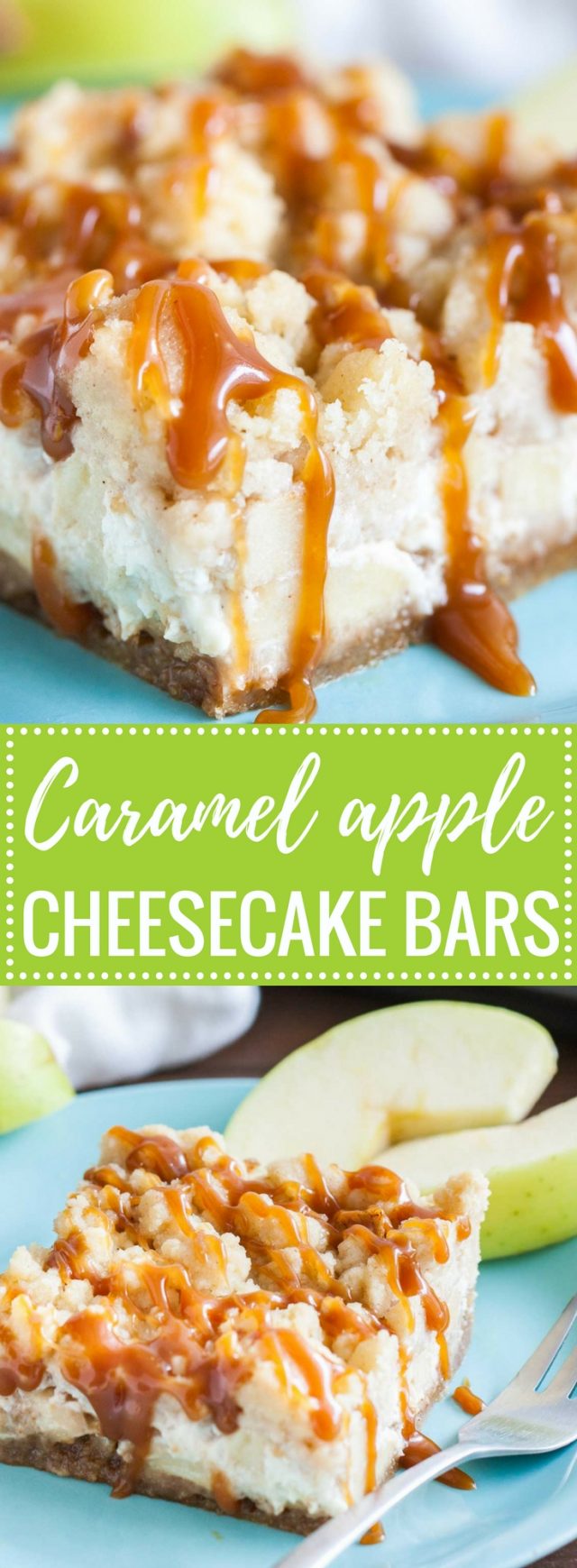 Caramel Apple Cheesecake Bars Plated Cravings