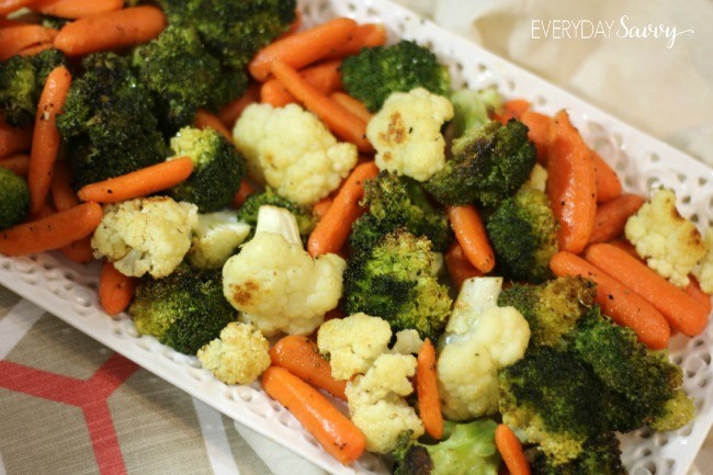 Roasted Carrots, Cauliflower, and Broccoli Delight