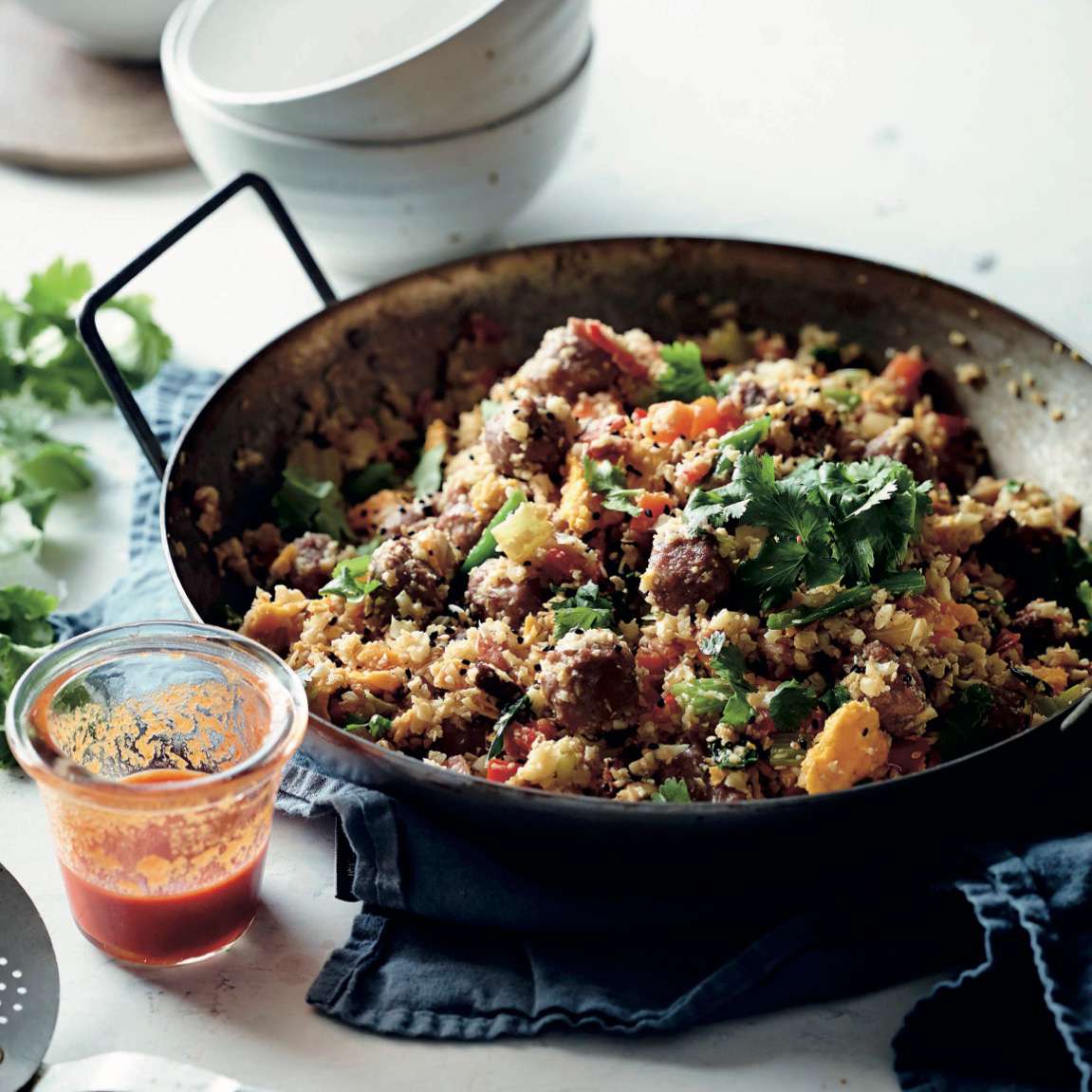 Cauliflower Fried Rice With Sausage And Peppers Eatwell101