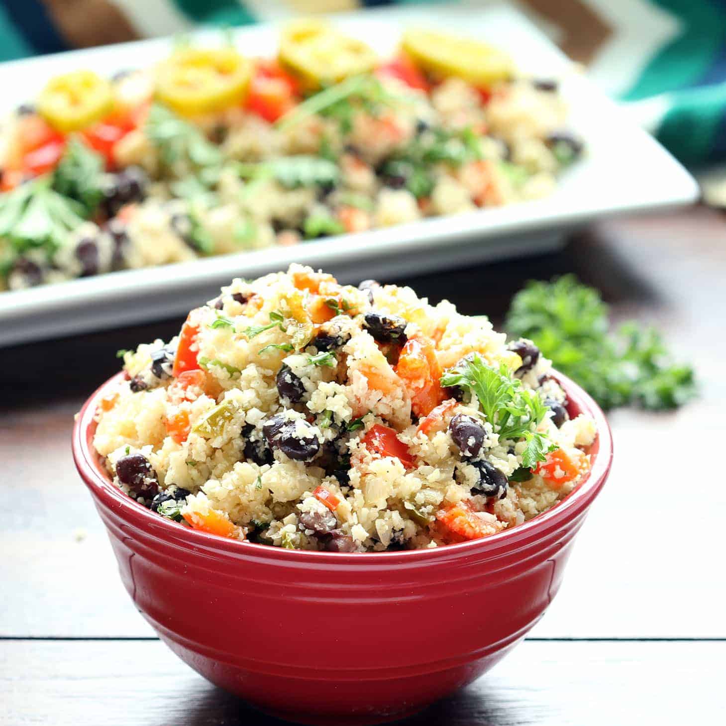 Cauliflower Rice And Black Beans Healthy Beans Riced Califlower