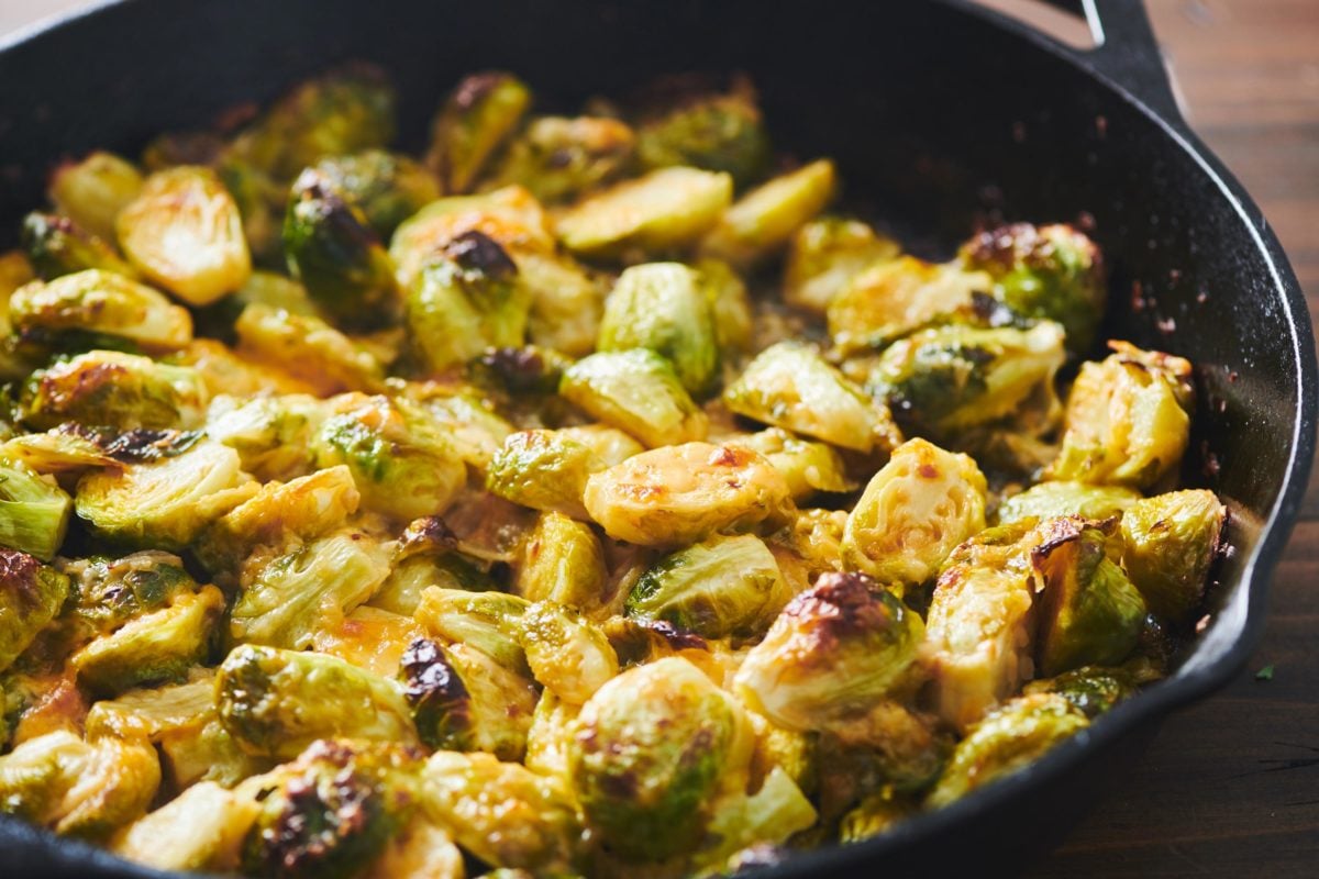 Cheesy Baked Brussels Sprouts Recipe The Mom 100