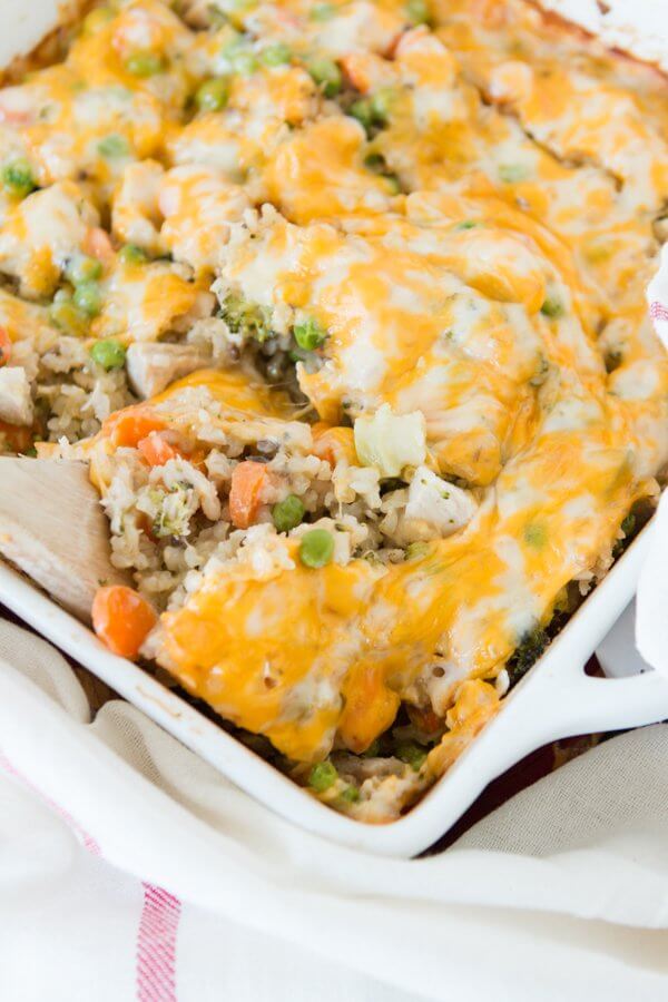 Cheesy Chicken And Rice Casserole Oh Sweet Basil