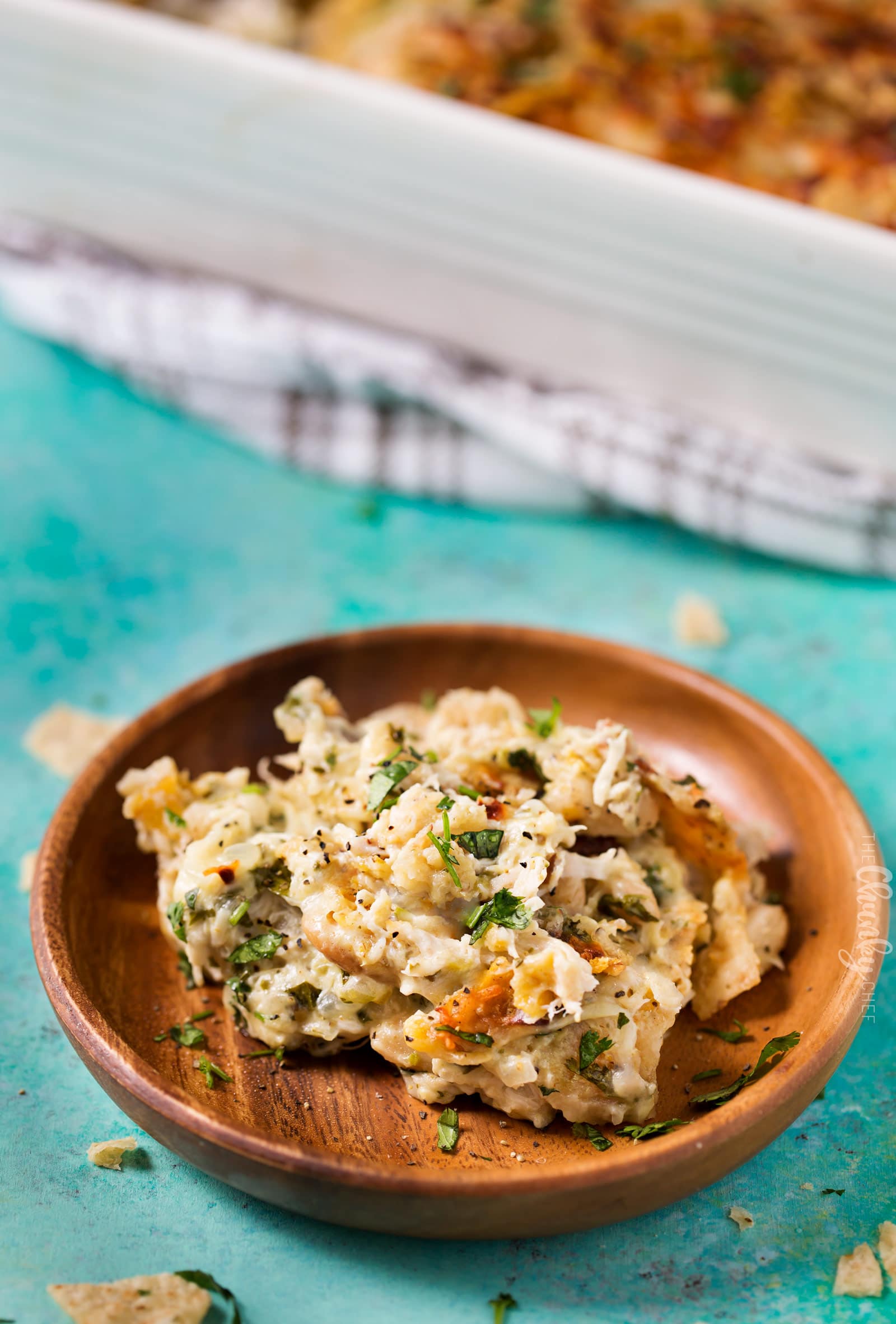 Cheesy Chicken Tortilla Casserole The Chunky Chef