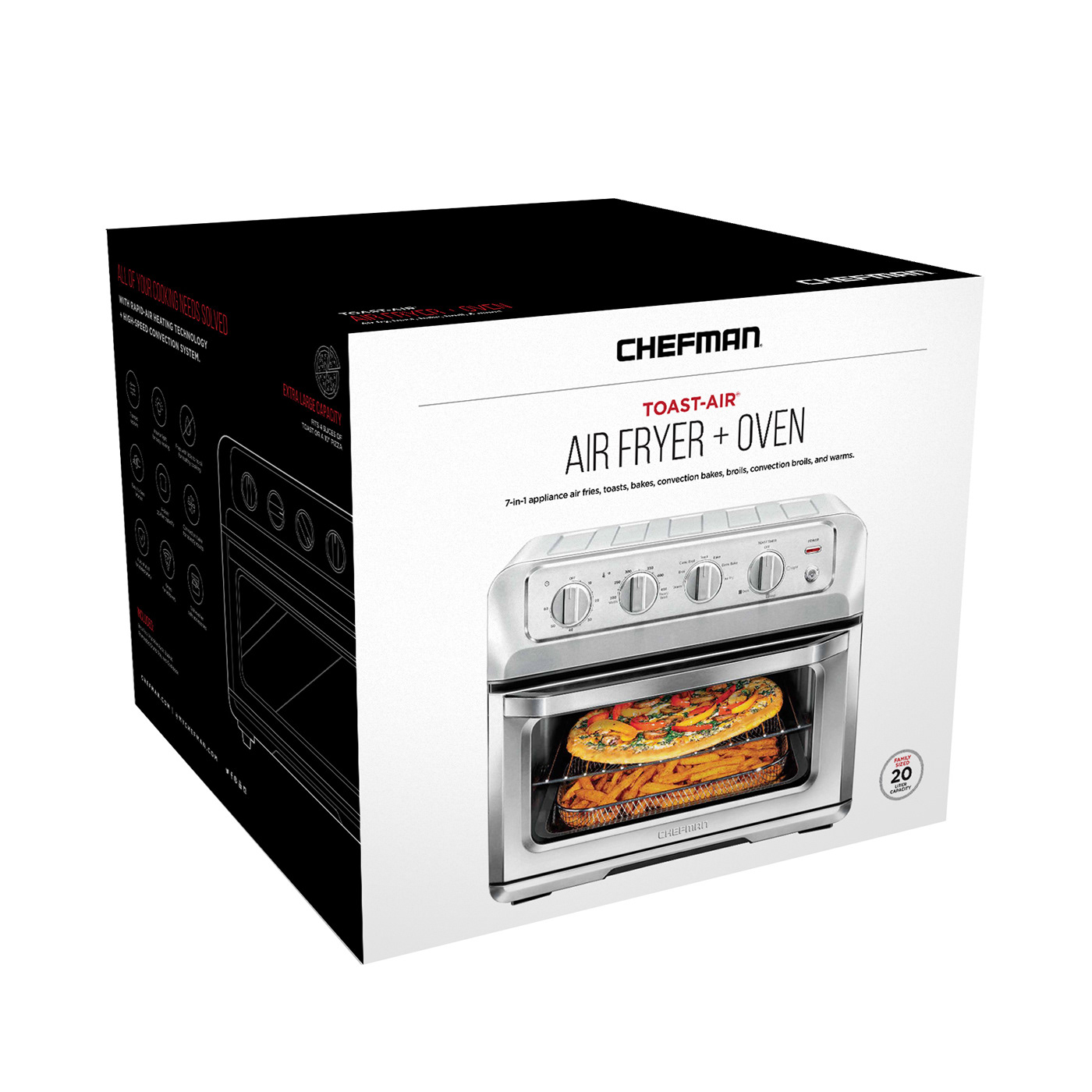 Chefman Toast Air Air Fryer Oven With 9 In 1 Functionality Stainless